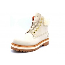Alex 3125 Beig/Blanco | Botas mujer invierno de piel