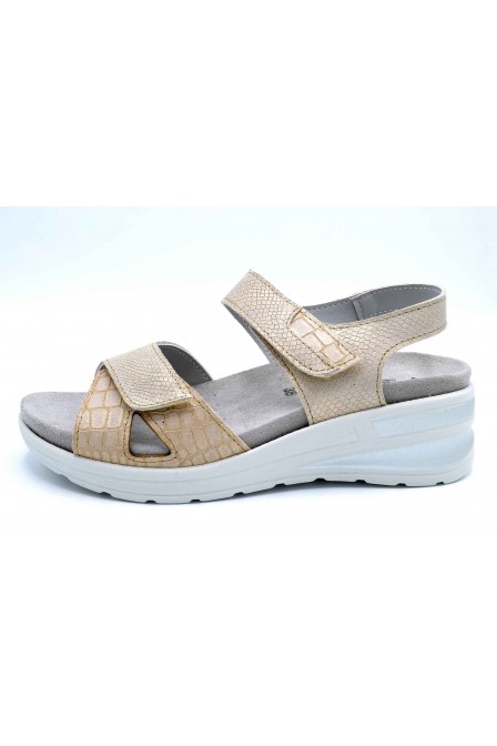 Tamicus Coral 19 Cream Coruna | Sandalia de piel con plantilla extraíble GEL