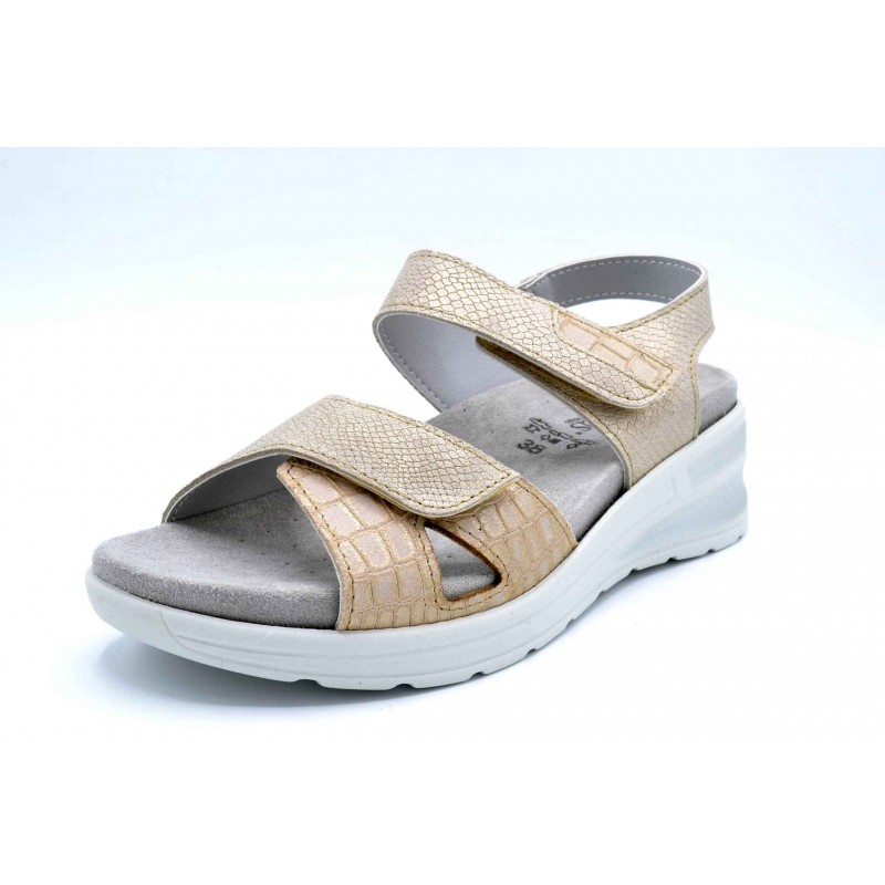 Tamicus Coral 19 Cream Coruna | Sandalia de piel con plantilla extraíble GEL