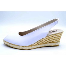Salvi 914 blanco | Sandalia de piel con cuña