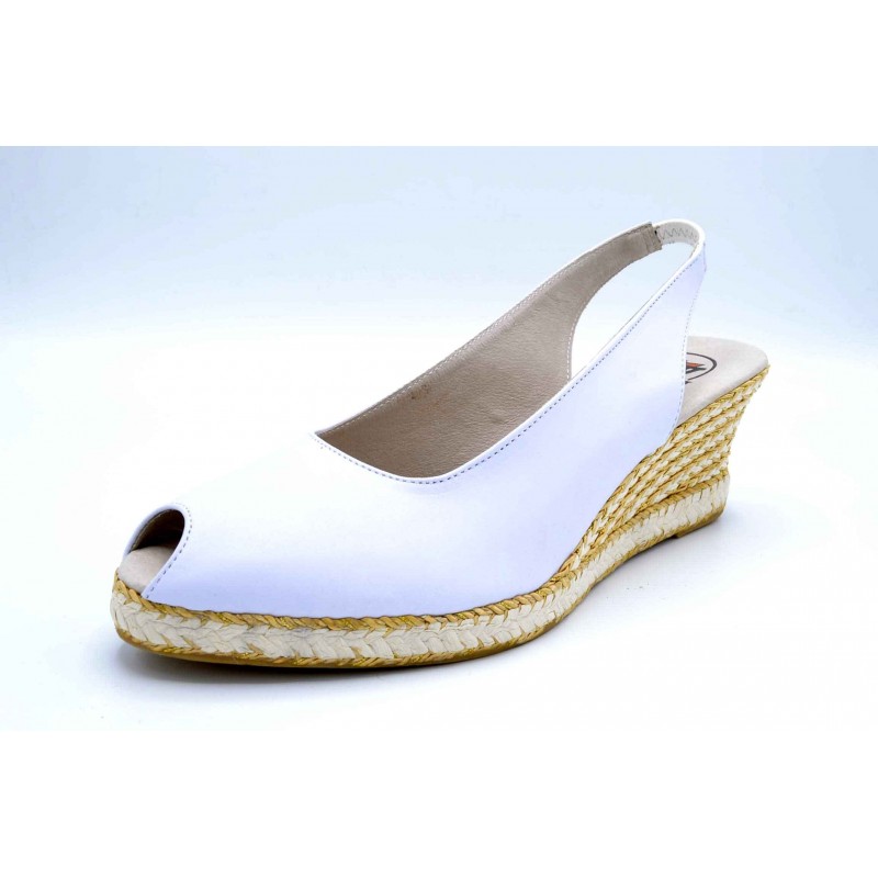 Salvi 914 blanco | Sandalia de piel con cuña