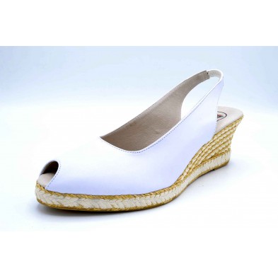 Salvi 914 blanco | Sandalia de piel con cuña
