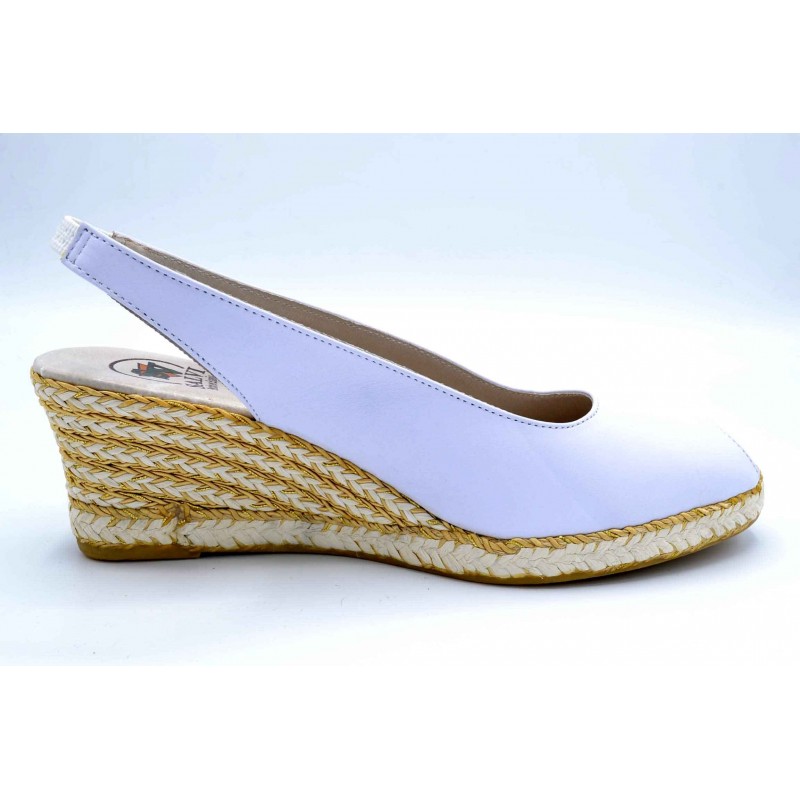 Salvi 914 blanco | Sandalia de piel con cuña