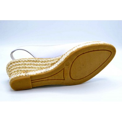 Salvi 914 blanco | Sandalia de piel con cuña