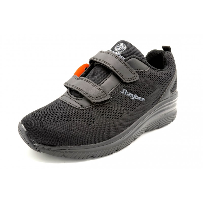 J´Hayber Chefona negro. Zapatilla deportiva con cuña para mujer.