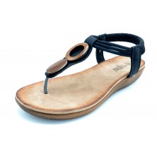 Amarpies ABZ12100 Negro - Sandalia con Planta de Gel