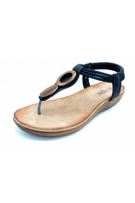 Amarpies ABZ12100 Negro - Sandalia con Planta de Gel