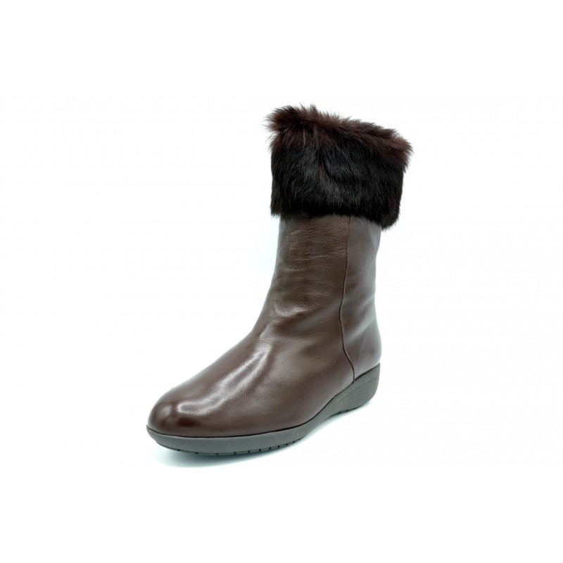 Drucker Calzapedic bota de piel con abrigo, color marrón