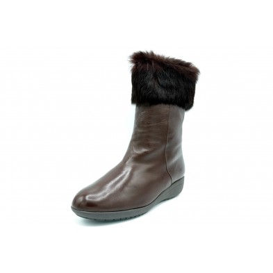 Drucker Calzapedic bota de piel con abrigo, color marrón