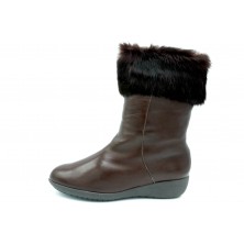 Drucker Calzapedic bota de piel con abrigo, color marrón