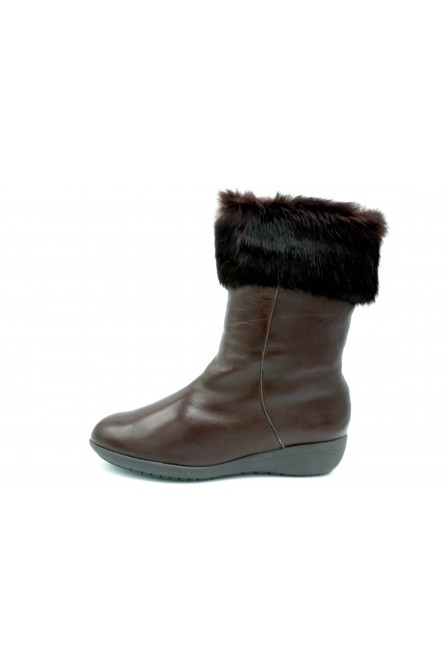 Drucker Calzapedic bota de piel con abrigo, color marrón