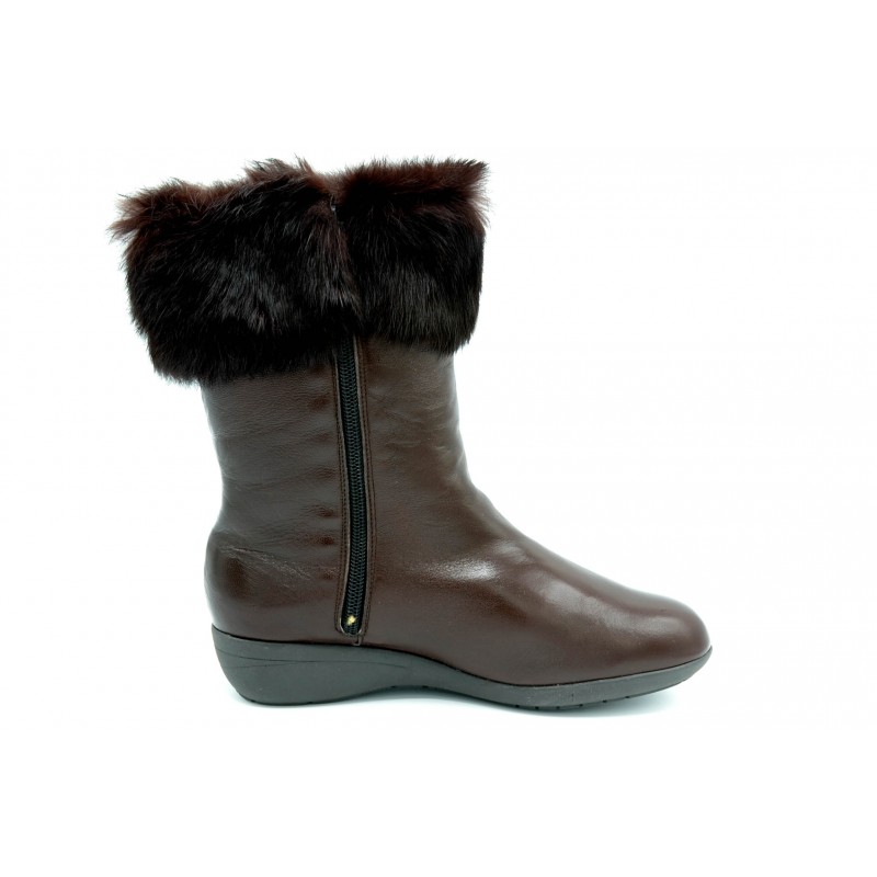 Drucker Calzapedic bota de piel con abrigo, color marrón