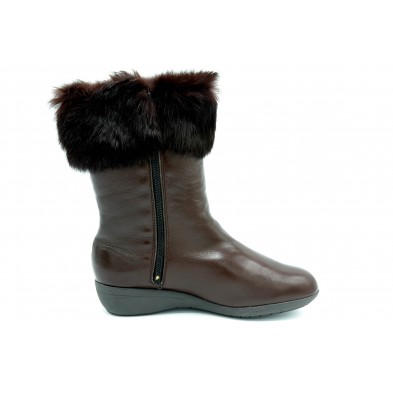 Drucker Calzapedic bota de piel con abrigo, color marrón