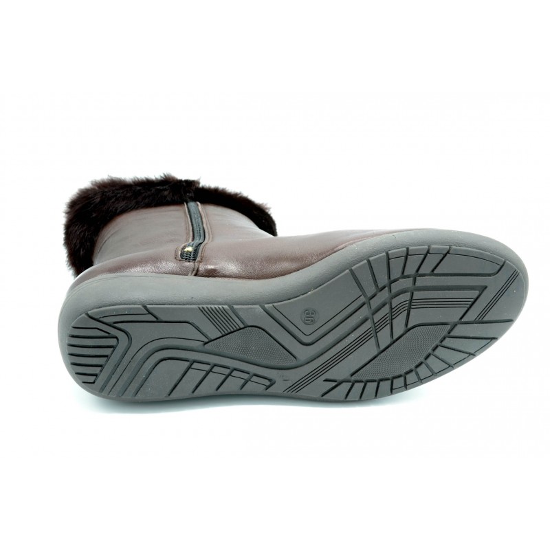 Drucker Calzapedic bota de piel con abrigo, color marrón