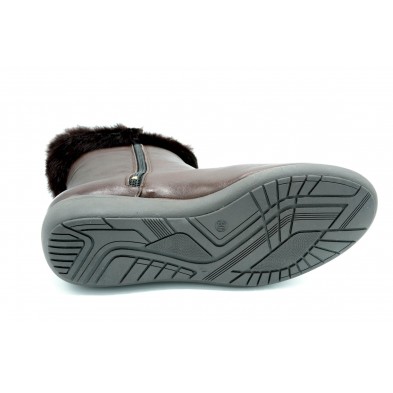 Drucker Calzapedic bota de piel con abrigo, color marrón