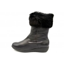Drucker Calzapedic bota de piel con abrigo, color negro
