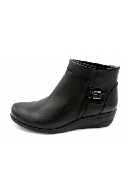 Fluchos Lena F0595 Negro - Botin de piel con cuña