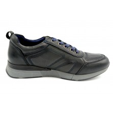 Paredes Forrest Marino - Zapato casual de piel con cordones