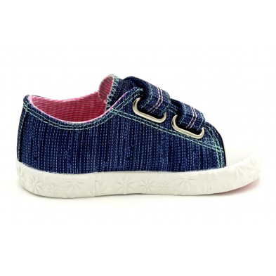 Pablosky 961620 Canvas Navy Glitter - Zapatilla de lona con plantilla de piel extraible