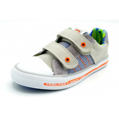 Pablosky 962250 Canvas Piedra - Zapatilla de lona con plantilla extraible para niño