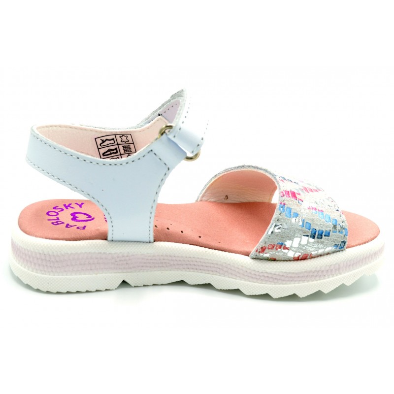 Pablosky 477500 Olimpo blanco - Sandalia de piel para niña - Hecha en España
