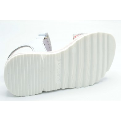 Pablosky 477500 Olimpo blanco - Sandalia de piel para niña - Hecha en España