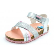 Pablosky 483950 Laminado plata - Sandalia para niña - Hecha en España