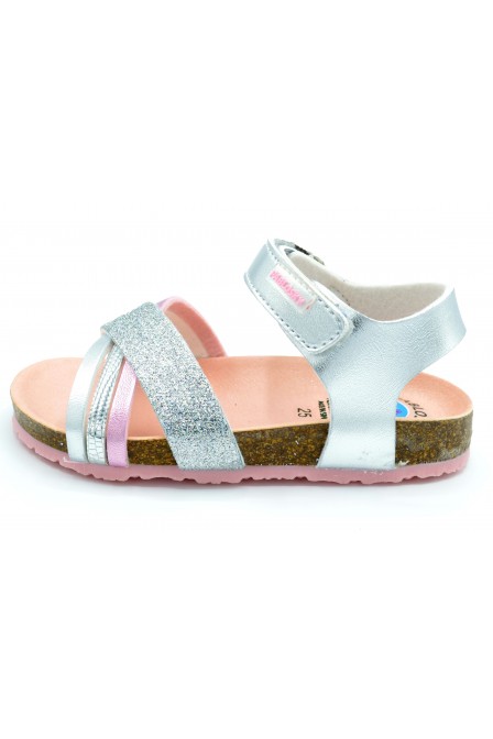 Pablosky 483950 Laminado plata - Sandalia para niña - Hecha en España