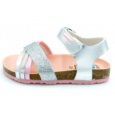 Pablosky 483950 Laminado plata - Sandalia para niña - Hecha en España