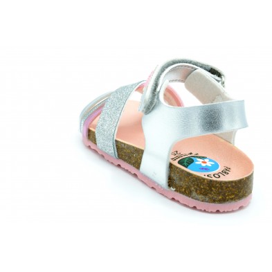 Pablosky 483950 Laminado plata - Sandalia para niña - Hecha en España