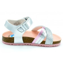Pablosky 483950 Laminado plata - Sandalia para niña - Hecha en España