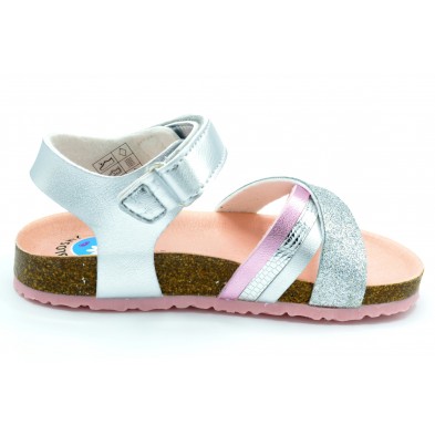 Pablosky 483950 Laminado plata - Sandalia para niña - Hecha en España