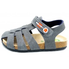Pablosky 596410 vaquero ceniza - Sandalia puntera cerrada velcros para niño