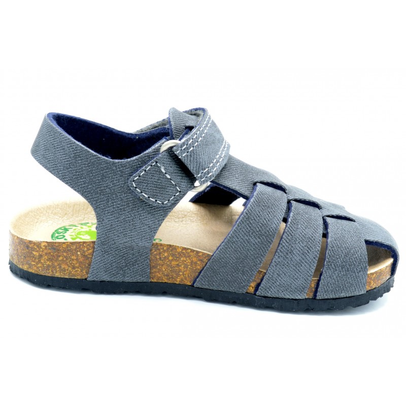 Pablosky 596410 vaquero ceniza - Sandalia puntera cerrada velcros para niño