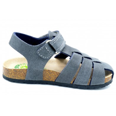 Pablosky 596410 vaquero ceniza - Sandalia puntera cerrada velcros para niño