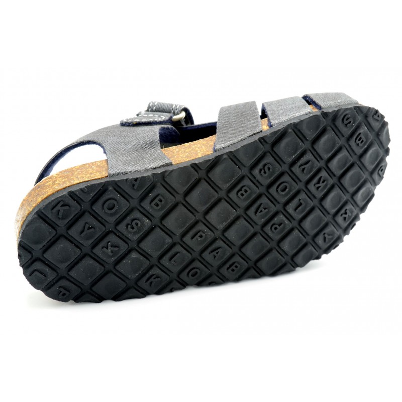 Pablosky 596410 vaquero ceniza - Sandalia puntera cerrada velcros para niño