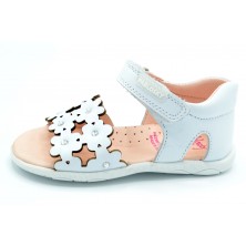 Pablosky 073300 blanco - Sandalia de piel para niña primeros pasos