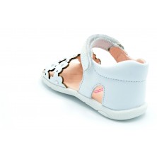 Pablosky 073300 blanco - Sandalia de piel para niña primeros pasos