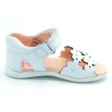 Pablosky 073300 blanco - Sandalia de piel para niña primeros pasos