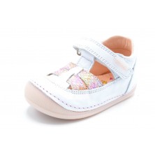 Pablosky 069005 Blanco/Rosa - Zapato primeros pasos para niña
