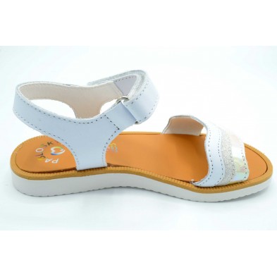 Pablosky 462500 Blanco/rosa - Sandalia de piel para niña