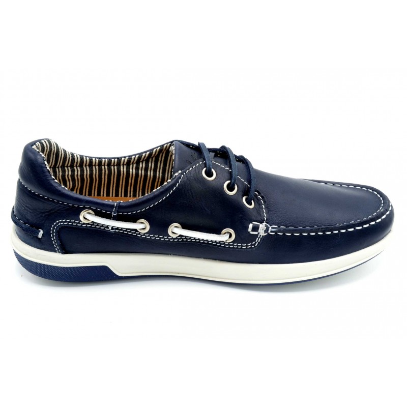Alex 4224 Marino - Náutico de piel con cordones