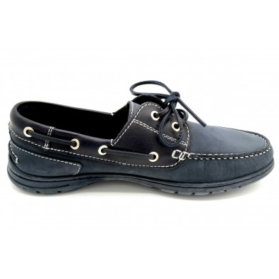 Alex 3045 Marino - Náutico de piel con cordones