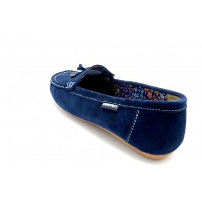 Sweden Kle Claudiky Navy - Mocasín de piel para mujer