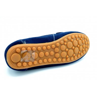 Sweden Kle Claudiky Navy - Mocasín de piel para mujer