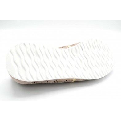 Amarpies AFT17083 Platino - Mercedita de piel para mujer
