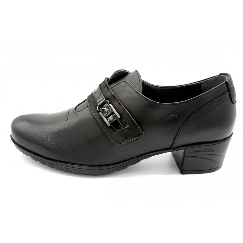 Fluchos Charis F0587 Sugar Negro - Zapato abotinado de piel