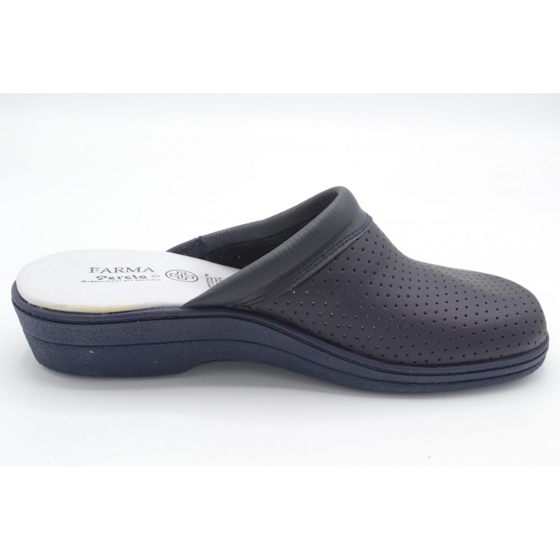 Percla 798 Marino - Zueco de piel para trabajo