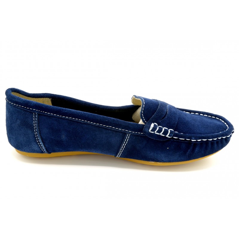 Sweden Kle Anuski marino - Mocasín de piel para mujer