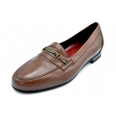 Paco Cantos 1465 líbano - Mocasín de piel con suela de cuero
